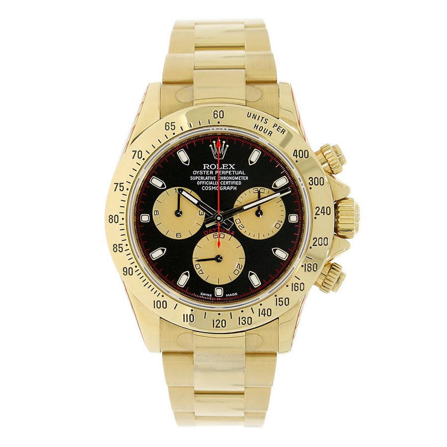 Rolex Cosmograph Daytona, Yellow Gold Paul Newman Black Dial 40MM Watch 116528(PRE-OWNED)