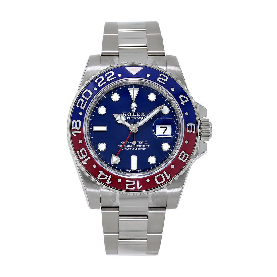 Rolex GMT Master II, White Gold Pepsi Ceramic Bezel 40MM Watch 116719BLRO