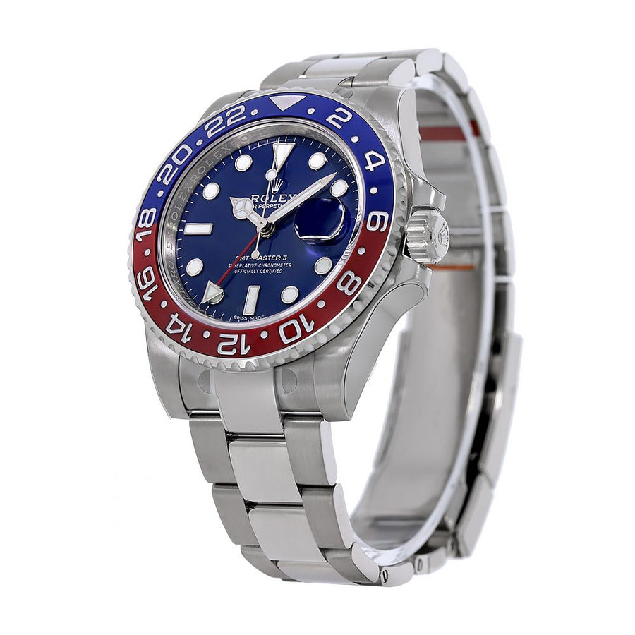 Rolex GMT Master II, White Gold Pepsi Ceramic Bezel 40MM Watch 116719BLRO