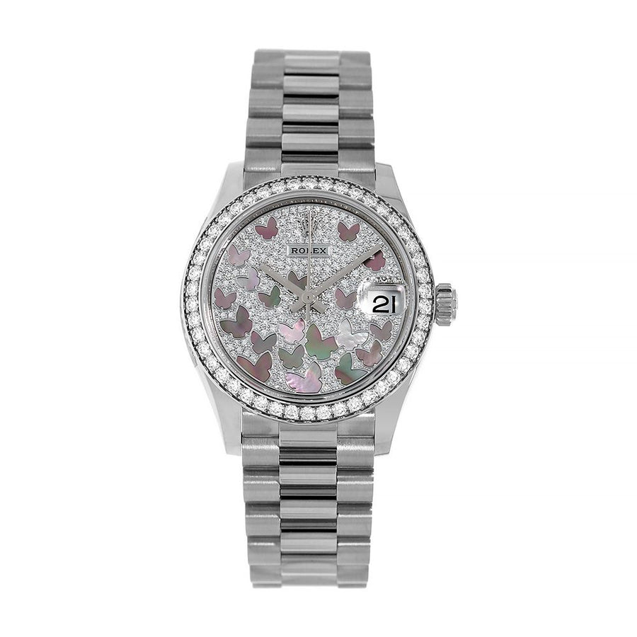 Rolex Datejust 31, White Gold Diamond MOP Butterfly Dial 31MM Watch 278289RBR