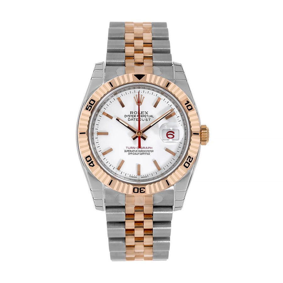 Rolex Datejust 36, Steel and Rose Gold Turn-o-Graph Bezel 36MM Watch 116261