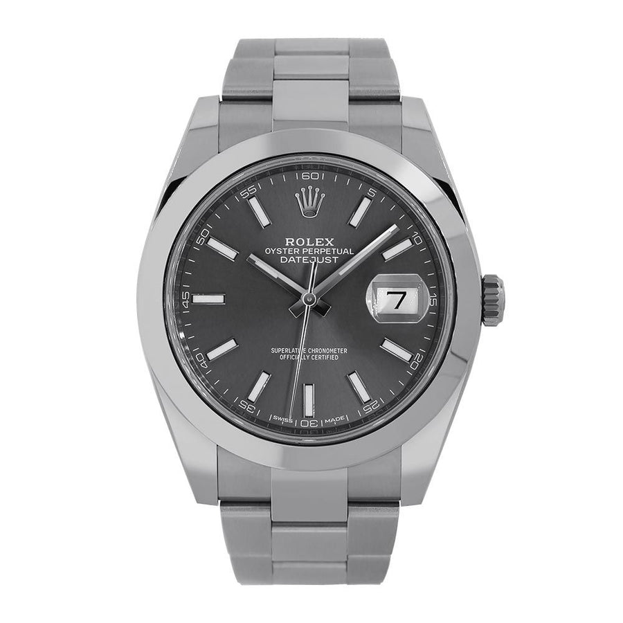 Rolex Datejust 41, Stainless Steel Rhodium Index Dial Oyster 41MM Watch 126300(PRE-OWNED)