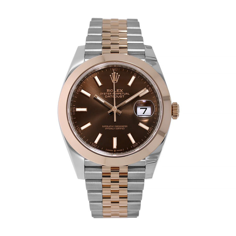 Rolex Datejust 41, Stainless-Steel Rose Gold Smooth Bezel 41MM Watch 126301