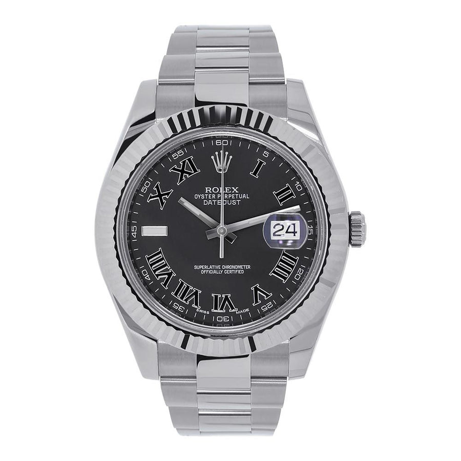 Rolex Datejust II,Stainless-Steel Slate Roman Dial 41MM Watch 116334(PRE-OWNED)