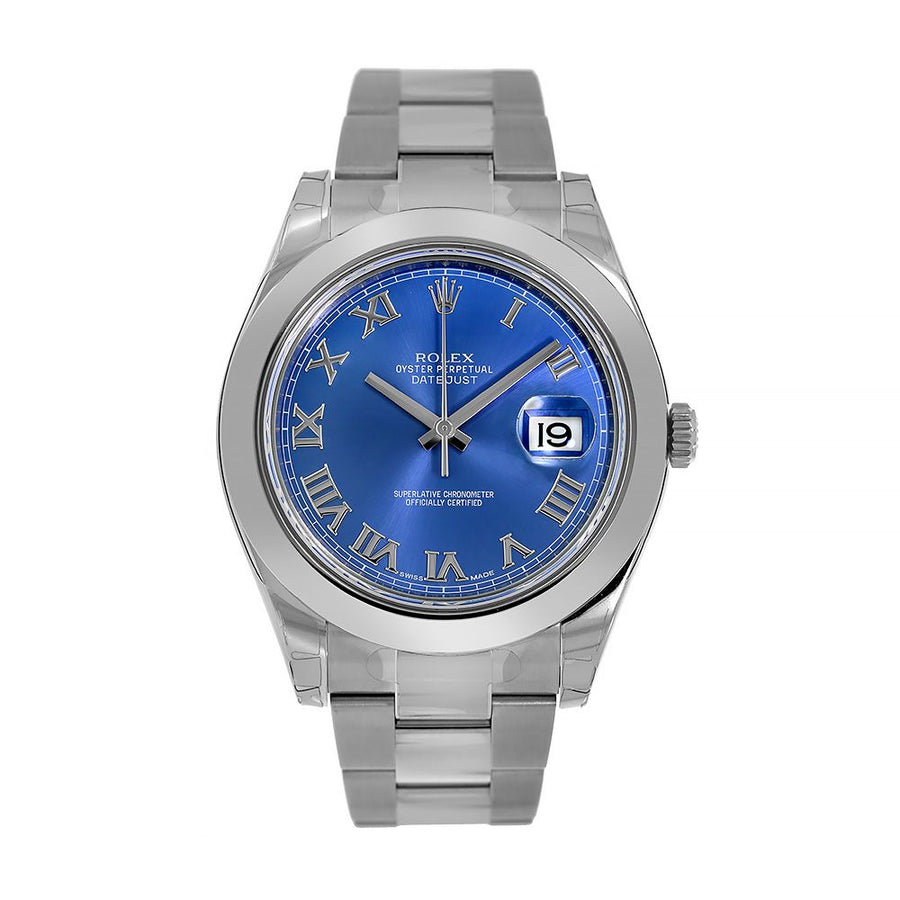 Rolex Datejust II, Stainless-Steel Blue Roman Dial 41MM Watch 116300