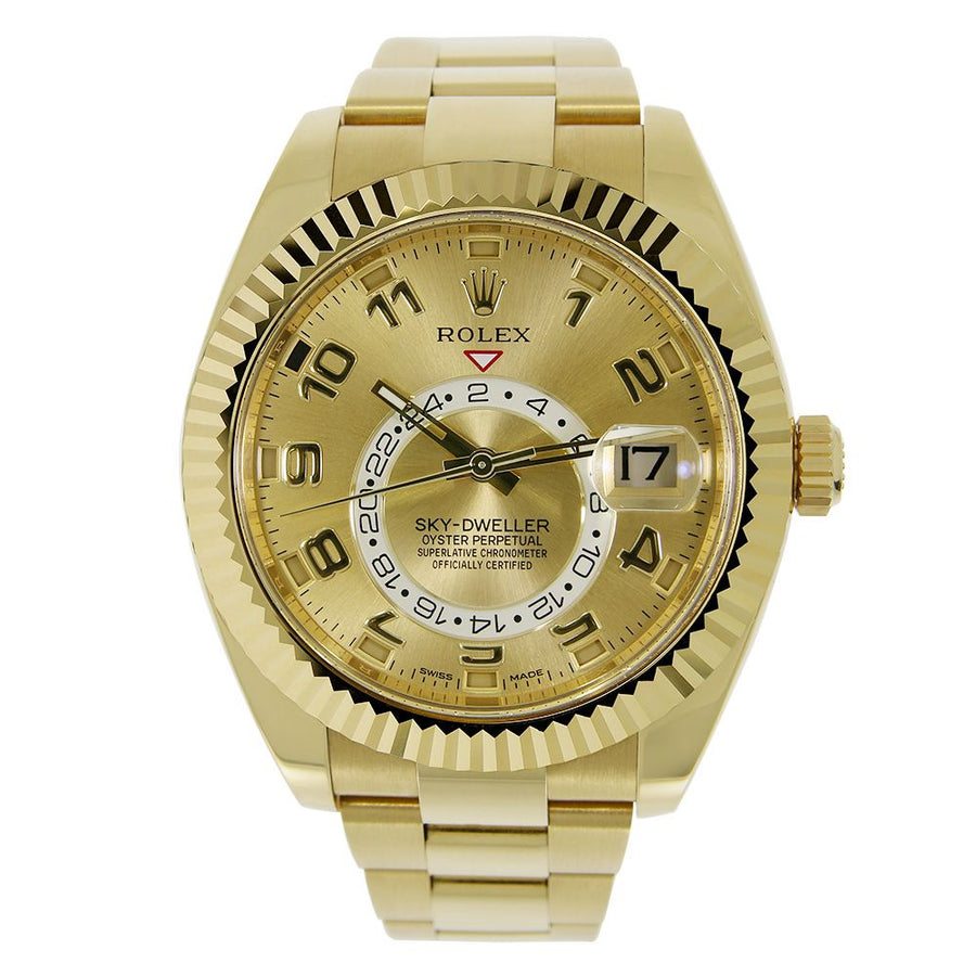 Rolex Sky-Dweller, Yellow Gold Dual Time Zone 42MM Watch 326938