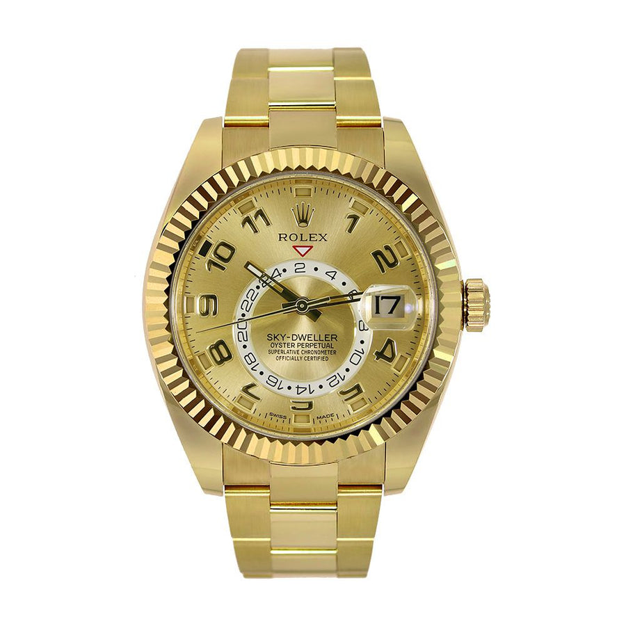 Rolex Sky-Dweller, Yellow Gold Dual Time Zone 42MM Watch 326938