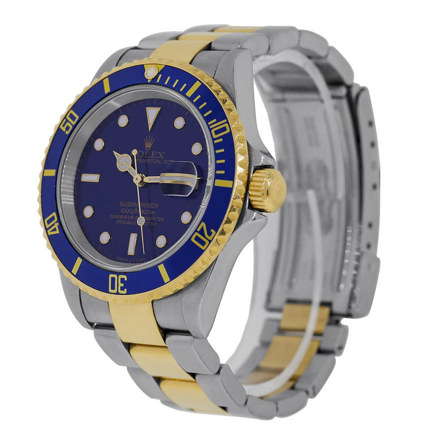 Rolex Submariner, Two-tone Stainless-Steel Date Blue Diver 40MM Watch 16613