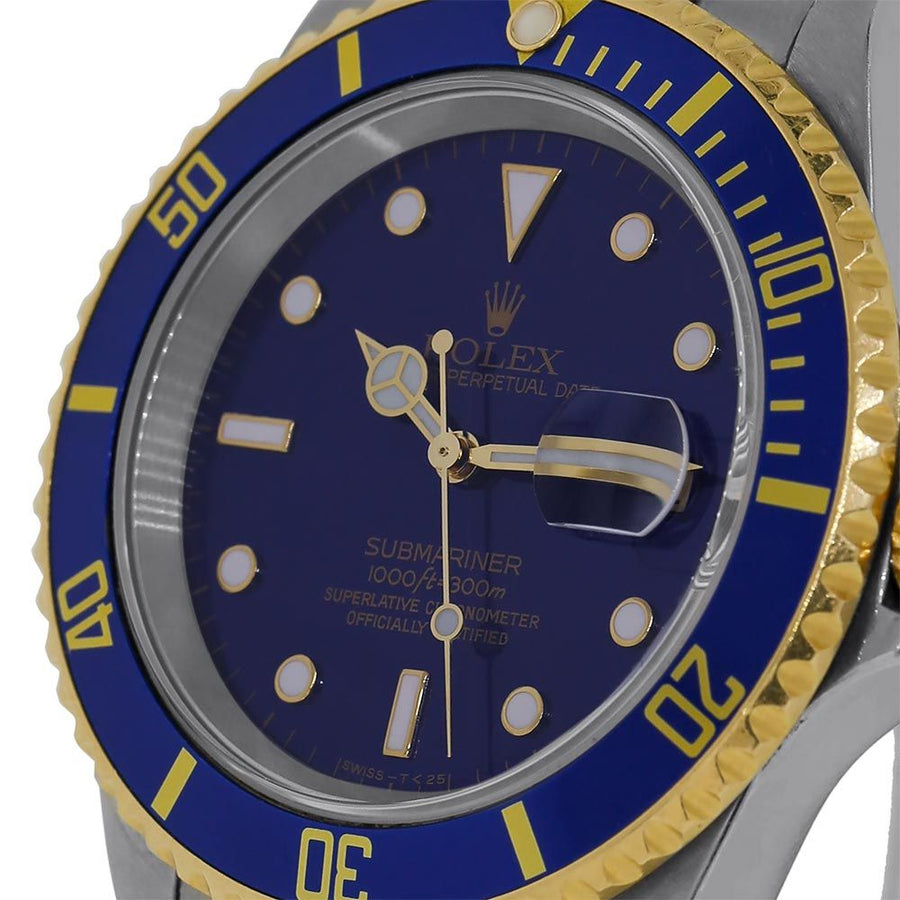 Rolex Submariner, Two-tone Stainless-Steel Date Blue Diver 40MM Watch 16613