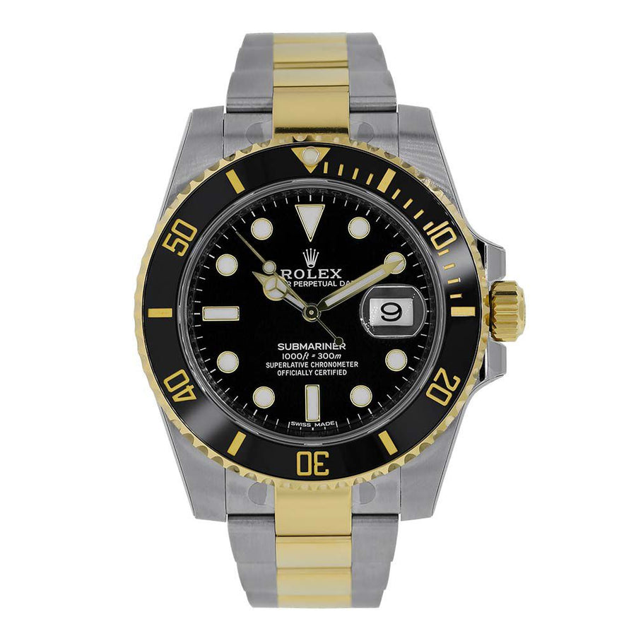 Rolex Submariner, Stainless Steel and Yellow Gold Black Dial 40MM Watch 116613LN