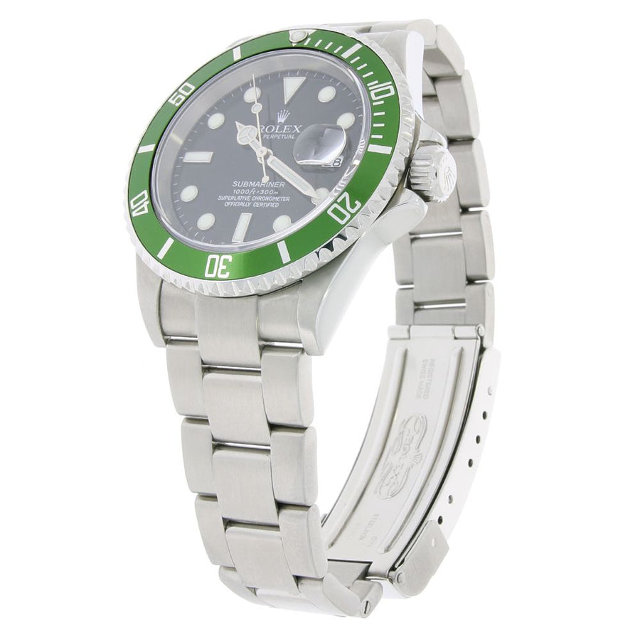 Rolex Submariner, 50th Anniversary Kermit Steel Ceramic Bezel 40MM Watch 16610T(PRE-OWNED)